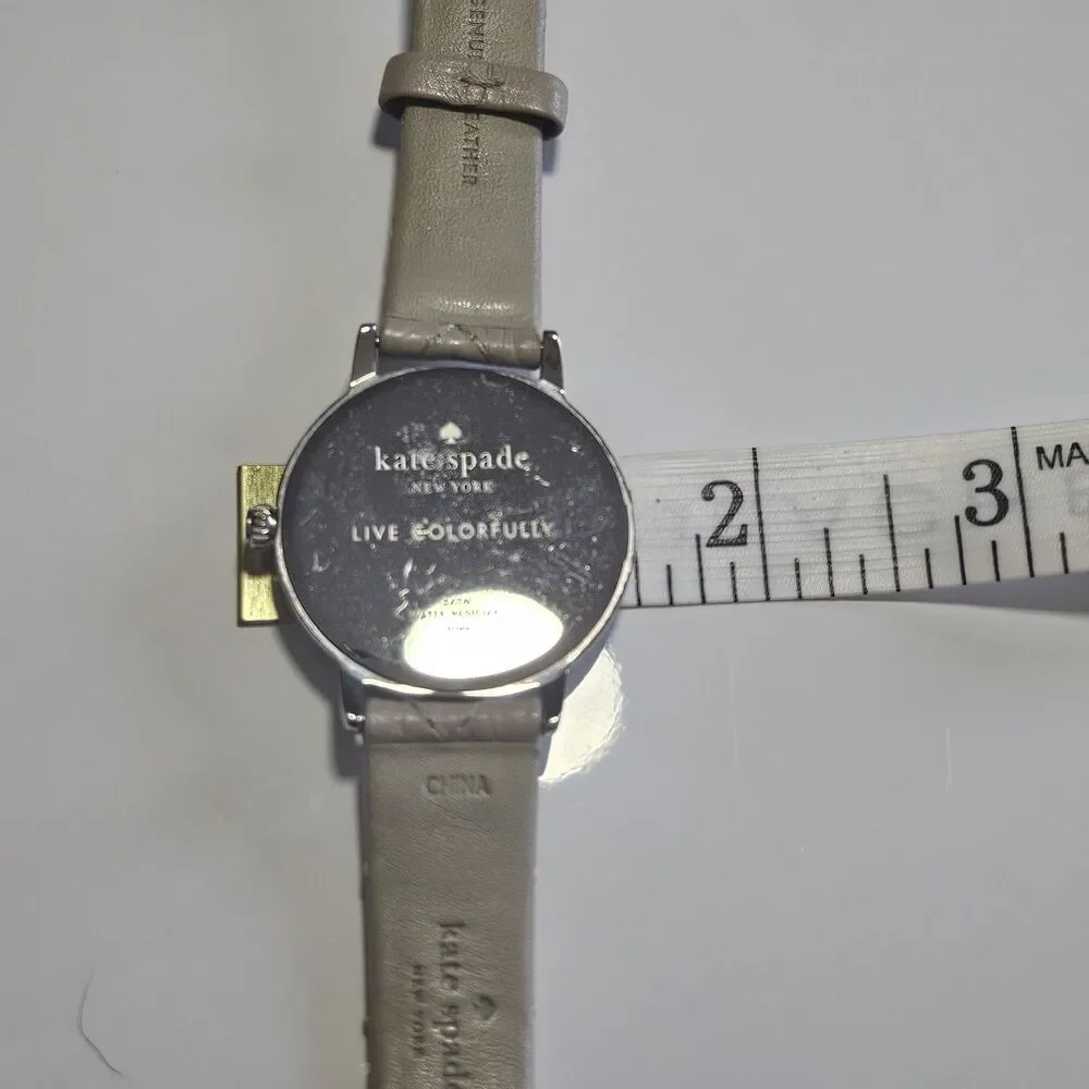 Kate Spade 1YRU0784 Silver Dial Leather Strap Women's Watch Needs New Battery